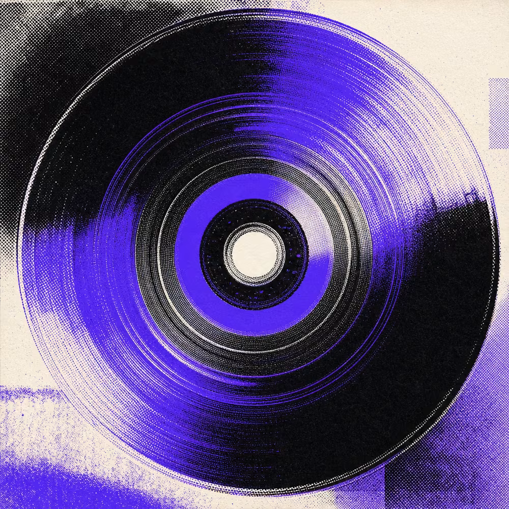 Screenprinted concentric grooves — sleeve-art motif for the Ikuisuus catalogue